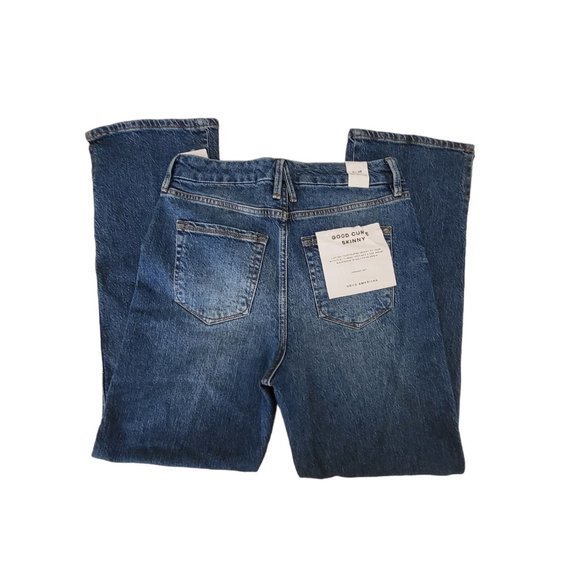 Women's Good American Curve Ankle Straight Blue High Rise Jeans - Picture 7 of 10